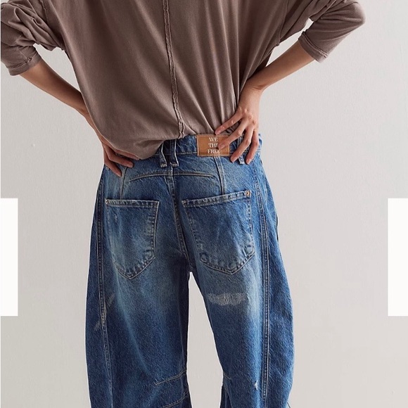 Free People We The Free Good Luck Mid-rise Barrel Jeans - Picture 3 of 7